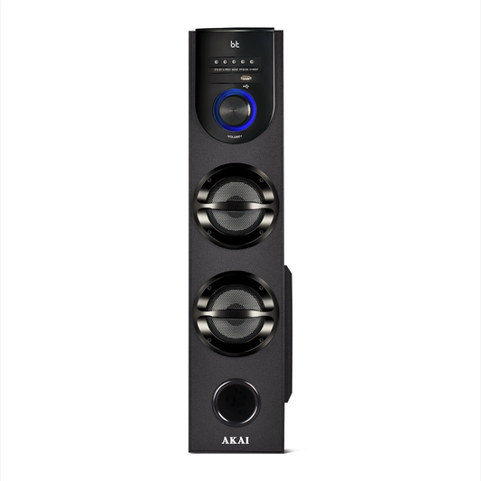AKAI TWS-610 Max Bluetooth Tower Speaker with Wired Mic |60W RMS | 5.25'' Woofer | Karaoke | FM |AKAI India