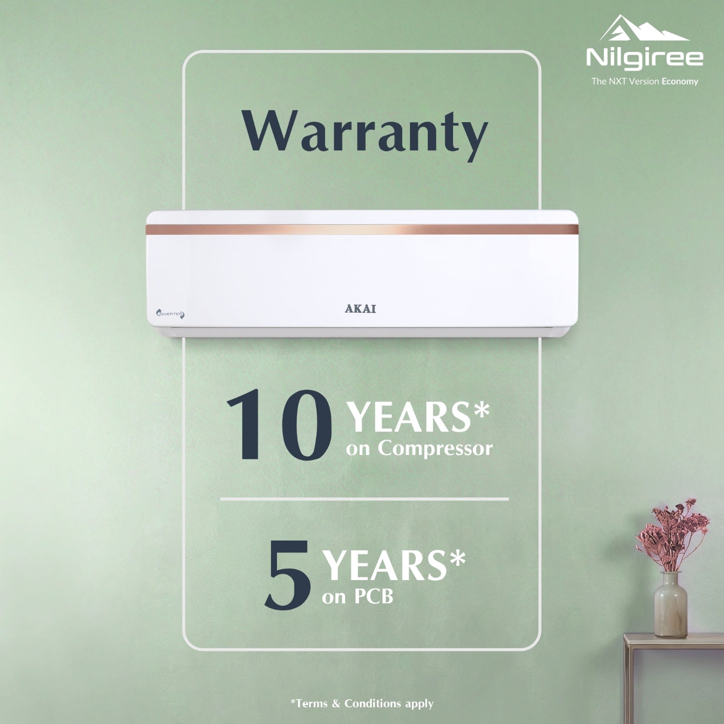 Akai Nilgiree 1 Ton 3-Star Inverter AC, Flexi Mode 8-in-1 (Frost Self-Clean, Cools at 55°C degrees, 100% Copper, AKSI-183E1PQE, 2026 Model)