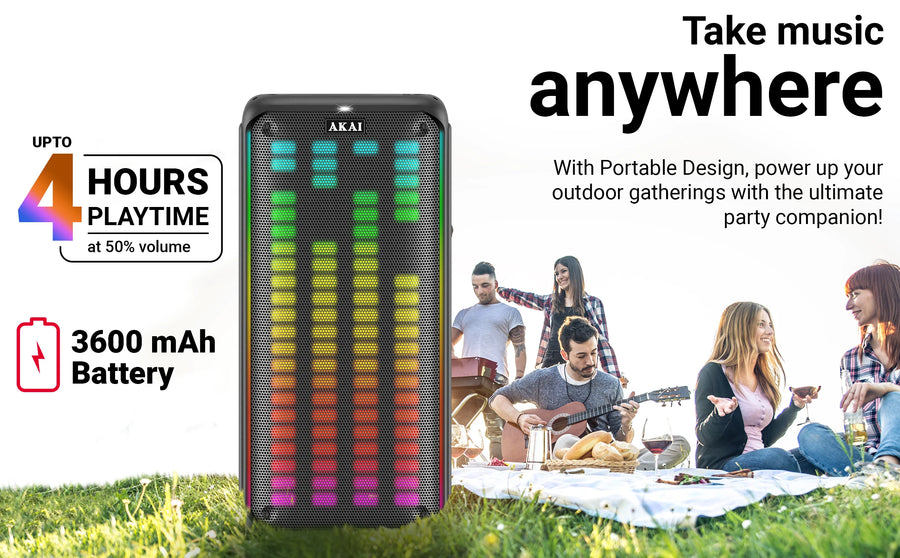 Take music anywhere with 4 Hours of Playtime.
