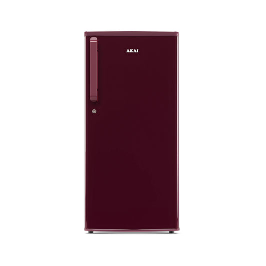 Akai 190L, 1 Star, Single Door Direct Cool Refrigerator (Solid Plain Wine) (AKDD2102-PSPW)