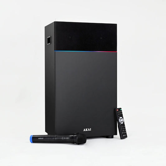 AKAI UltraBoom-80 Bluetooth Party Speaker with wireless Mic | 80W RMS | Karaoke | RGB LED Lights | Digital Display