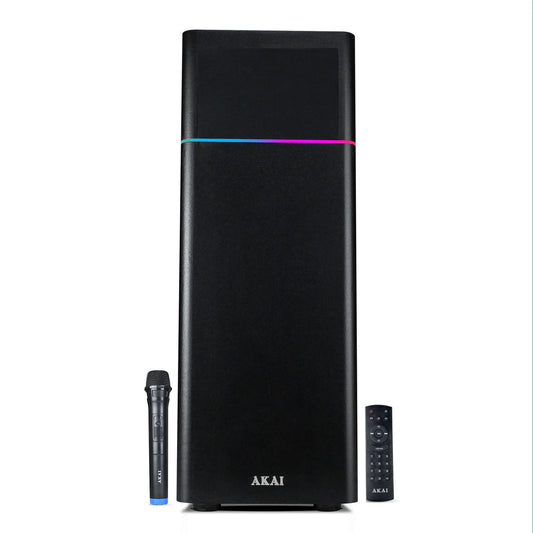 AKAI UltraBoom-60 Bluetooth Party Speaker with Wireless Mic | 60W RMS | 5.25'' Woofer | Karaoke | RGB LED Lights | FM