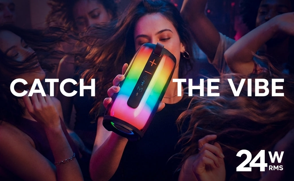 AKAI BD-24 24W RMS Bluetooth Speaker with RGB Lights | Portable Wireless Speaker with TWS, USB, Aux, TF Card | 3600 mAh Battery, 2.5 Inch Driver, Type-C Charging | Up to 5 Hours Playtime