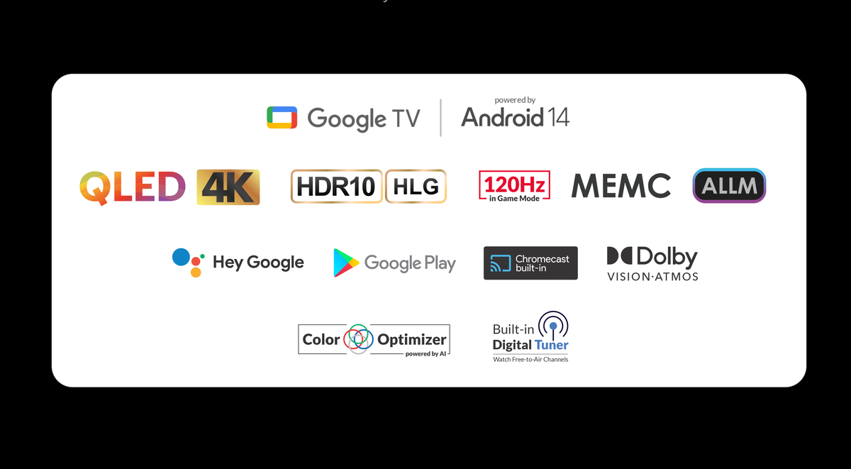 AKAI 43" 4K Ultra HD QLED Google TV + 60W Soundbar Combo
