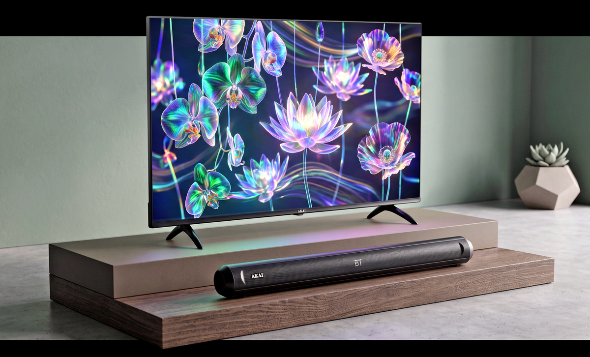 AKAI 43" Smart Google TV + 60W Soundbar Combo