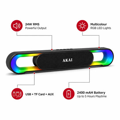 AKAI SB-24 Bluetooth Soundbar 24W RMS