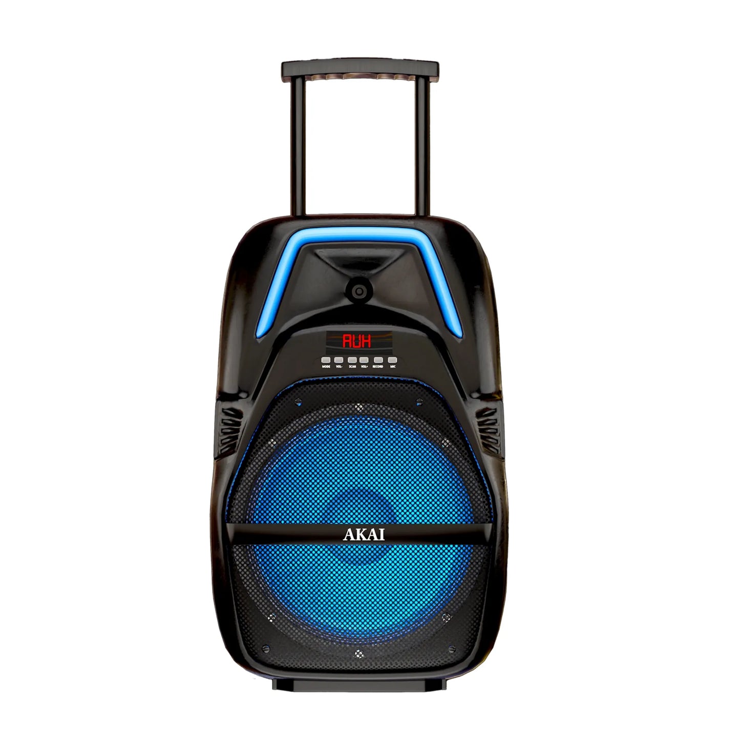 AKAI PartyMate Pro 60W RMS Portable Bluetooth Trolley Speaker with Remote - 1 Year Warranty, Inbuilt 4000 mAh Battery, Karaoke, Outdoor Speaker, Wireless Mic, USB, AUX, USB, 8" Driver (PM-60T) (AKPMTCT60C)