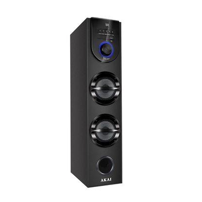 AKAI TWS-610 Max Bluetooth Tower Speaker with Wired Mic |60W RMS | 5.25'' Woofer | Karaoke | FM |AKAI India