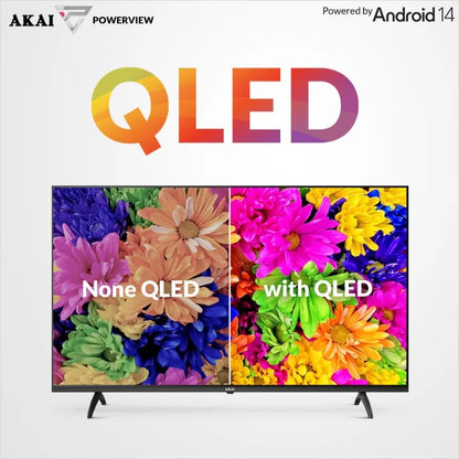 AKAI 139cm (55 Inch) 4K Ultra HD Smart Google QLED TV |Android 14 | Power View