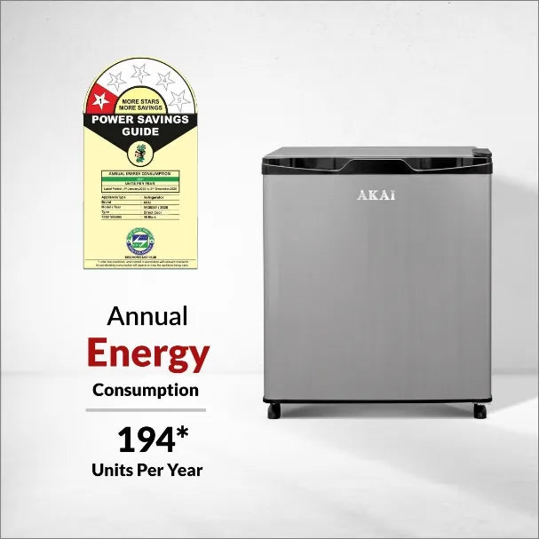 AKAI 50 (L) Direct Cool Single Door Refrigerator – Manual Defrost, Compact Home Fridge 1 Star-AKDD502-PHLG | AKAI Indiaa
