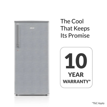 AKAI 190 (L) Direct Cool Single Door Refrigerator – Manual Defrost, Compact Home Fridge with LED Light, Crisper, R600a Gas, 1 Star-AKDD2102-PHLG| AKAI India