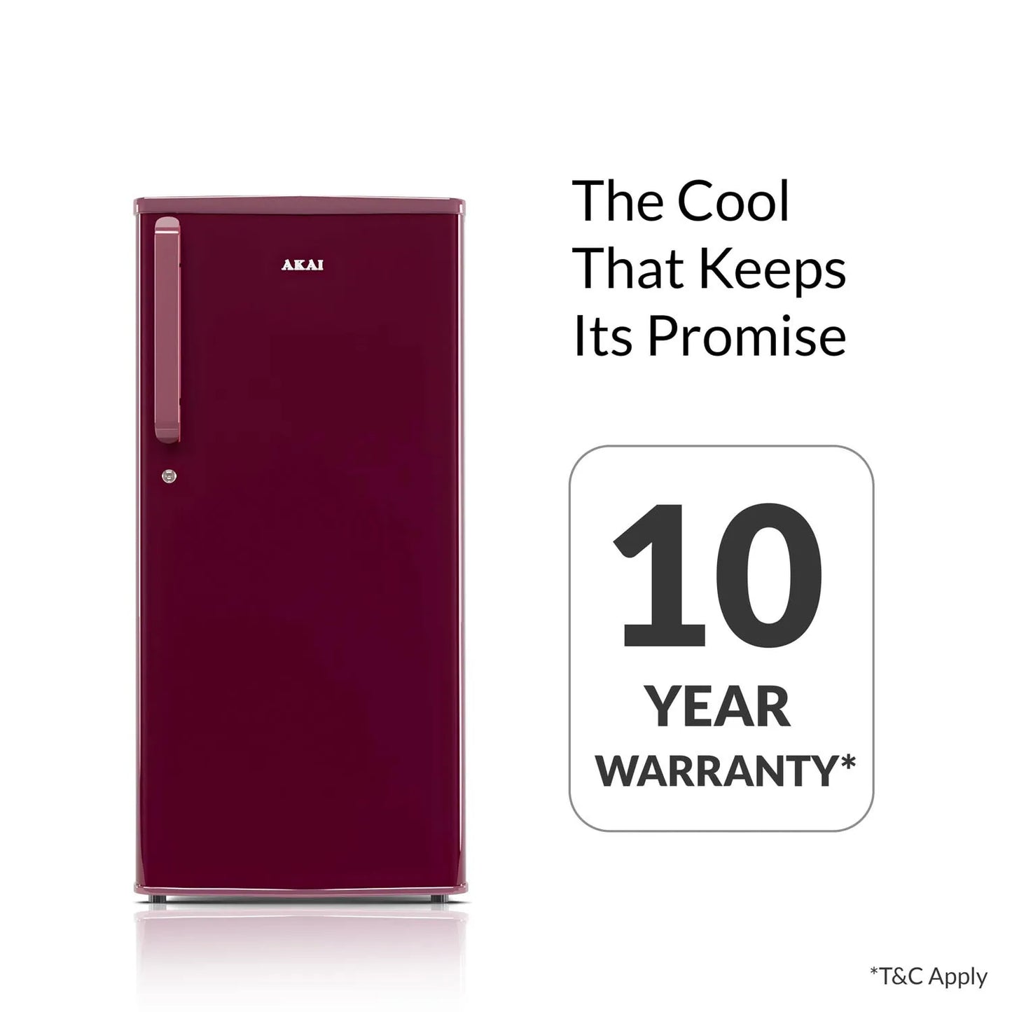 AKAI 190 (L) Direct Cool Single Door Refrigerator – Manual Defrost, Compact Home Fridge with LED Light, Crisper, R600a Gas, 1 Star-AKDD2102-PSPW| AKAI India