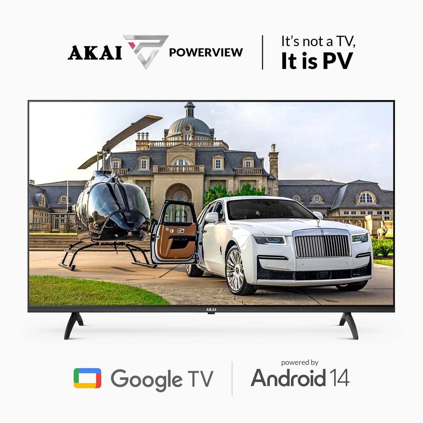 AKAI 127cm (50 Inch) 4K Ultra HD Smart Google QLED TV |Android 14 | Power View