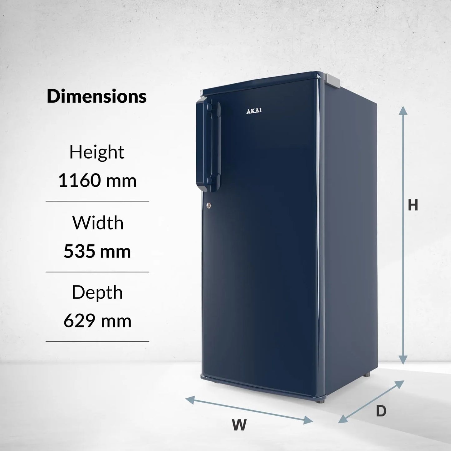 AKAI 190 (L) Direct Cool Single Door Refrigerator – Manual Defrost, Compact Home Fridge with LED Light, Crisper, R600a Gas, 1 Star-AKDD2102-PSPB| AKAI India