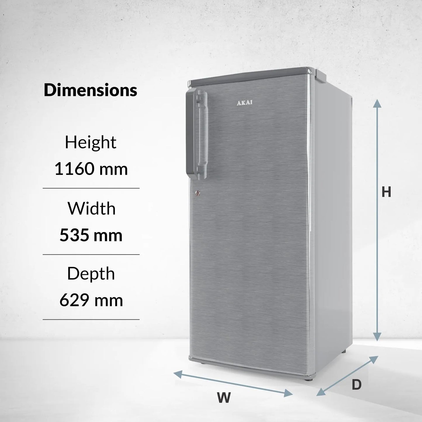 AKAI 190 (L) Direct Cool Single Door Refrigerator – Manual Defrost, Compact Home Fridge with LED Light, Crisper, R600a Gas, 1 Star-AKDD2102-PHLG| AKAI India