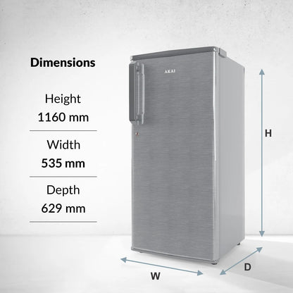 AKAI 190 (L) Direct Cool Single Door Refrigerator – Manual Defrost, Compact Home Fridge with LED Light, Crisper, R600a Gas, 1 Star-AKDD2102-PHLG| AKAI India