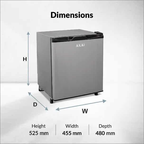 AKAI 50 (L) Direct Cool Single Door Refrigerator – Manual Defrost, Compact Home Fridge 1 Star-AKDD502-PHLG | AKAI Indiaa