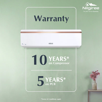 Akai Nilgiree 1 Ton 3-Star Inverter AC, Flexi Mode 8-in-1 (Frost Self-Clean, Cools at 55°C degrees, 100% Copper, AKSI-183E1PQE, 2026 Model)
