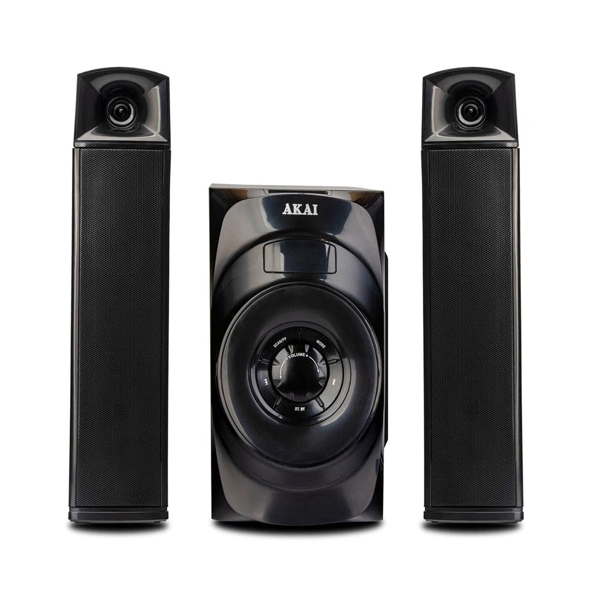 AKAI Home Audio HA-SS65 Multimedia Speaker Output 65W RMS Home Theatre Convertible to Soundbar 6.5" Subwoofer 3" Quad Midi Drivers,Bluetooth 5.0, USB, AUX, FM & Remote Control(Black) (HA-SS65)