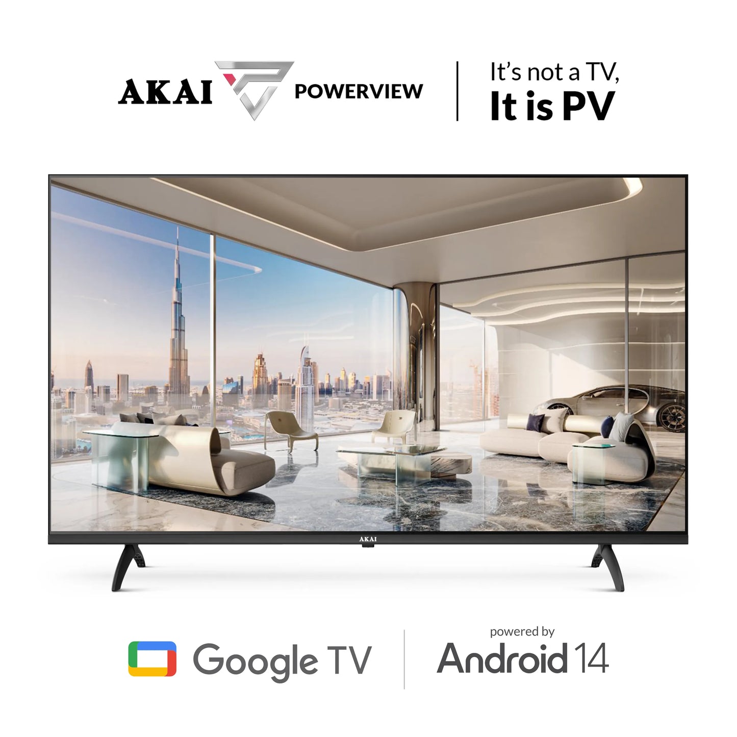 AKAI 190cm (75 Inch) 4K Ultra HD Smart Google QLED TV |Android 14 | Power View
