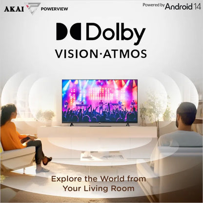 AKAI 109cm (43 Inch) 4K Ultra HD Smart Google QLED TV |Android 14 | Power View