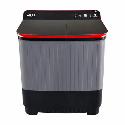 AKAI 8.5 Kg Semi Automatic Washing Machine with Toughned Glass Lid AKSA-85DGBFG (Grey)