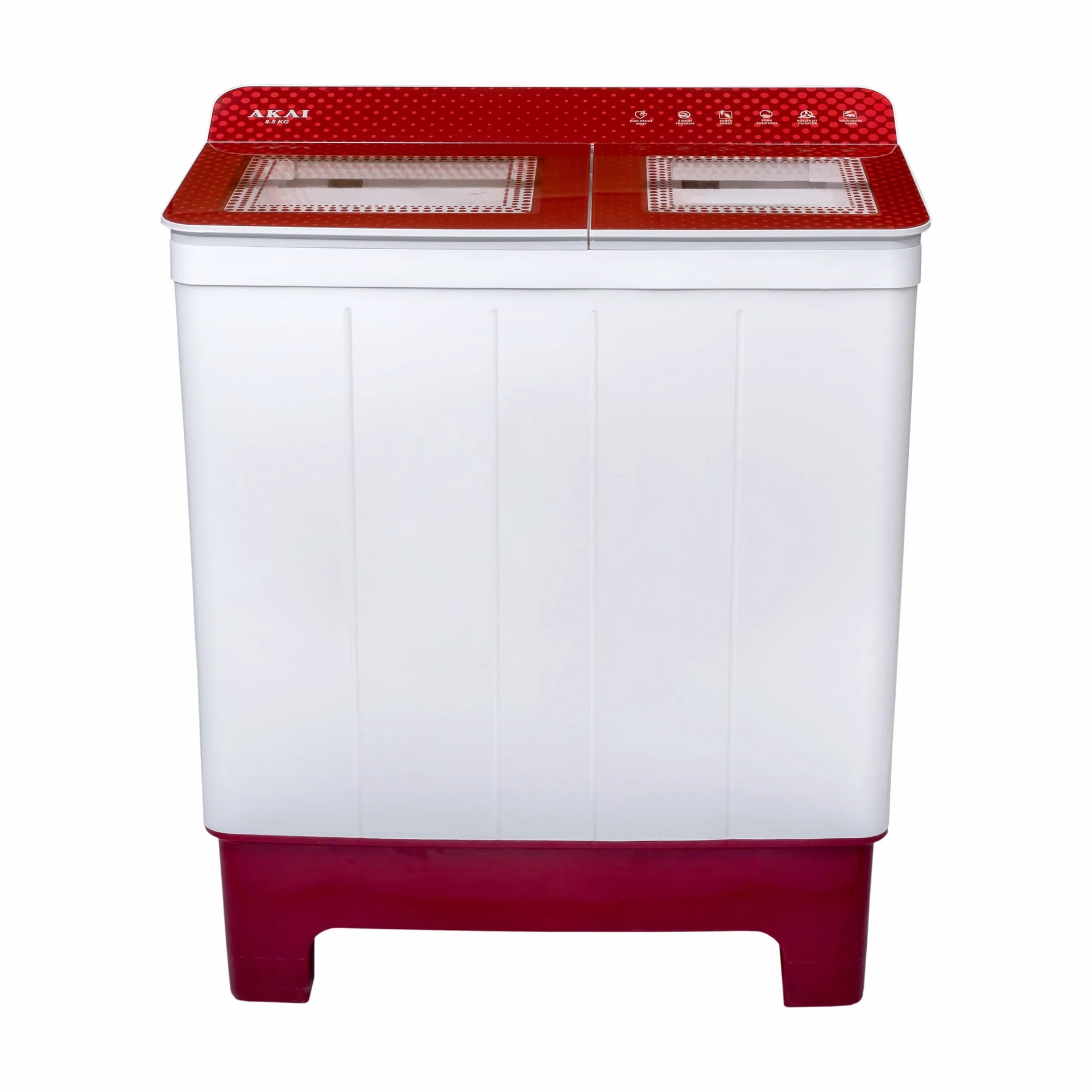AKAI 8.5 Kg Semi Automatic Washing Machine AKSA-85CRTGSS(Red