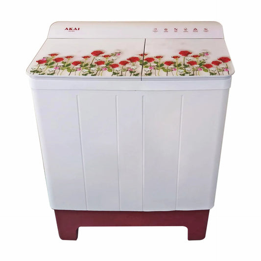 AKAI 8.5 Kg Semi Automatic Washing Machine AKSA-85CRRFG(Rose Flower)