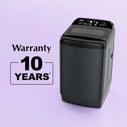 Akai 8Kg, 5 Star, Fully Automatic Top Load Washing Machine, Glass Lid, Mid Black, AFT-80DBHG