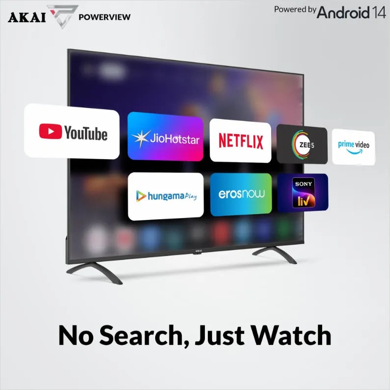 AKAI 109cm (43 Inch) 4K Ultra HD Smart Google QLED TV |Android 14 | Power View