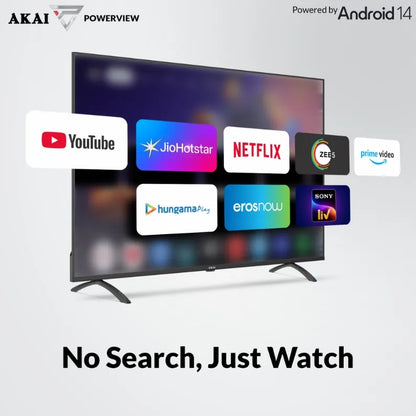 AKAI 80cm (32 Inch) HD Smart Google LED TV |Android 14 | Power View