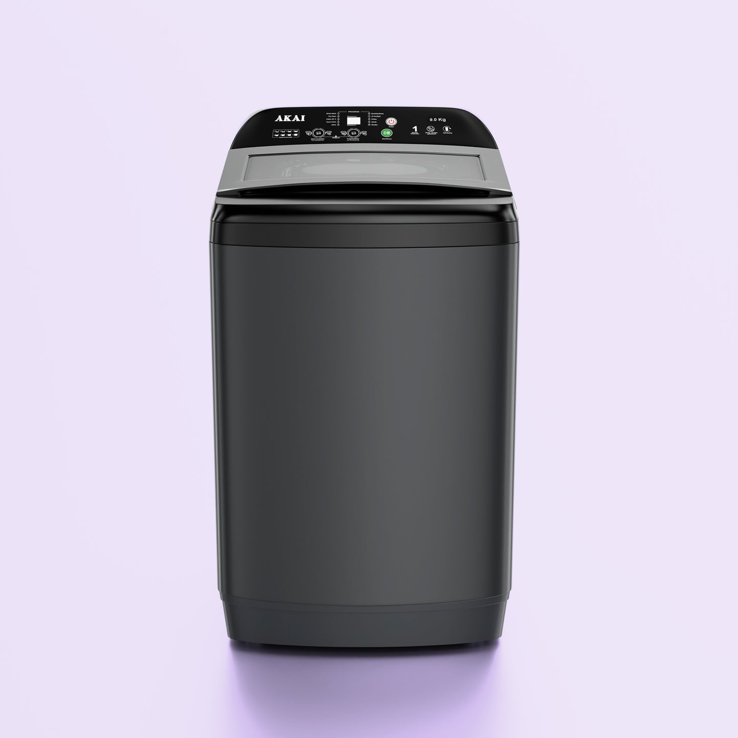 Akai 9Kg, 5 Star, Fully Automatic Top Load Washing Machine, Glass Lid, Mid Black, AFT-80DBHG