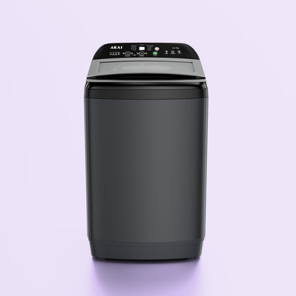 Akai 9Kg, 5 Star, Fully Automatic Top Load Washing Machine, Glass Lid, Mid Black, AFT-80DBHG