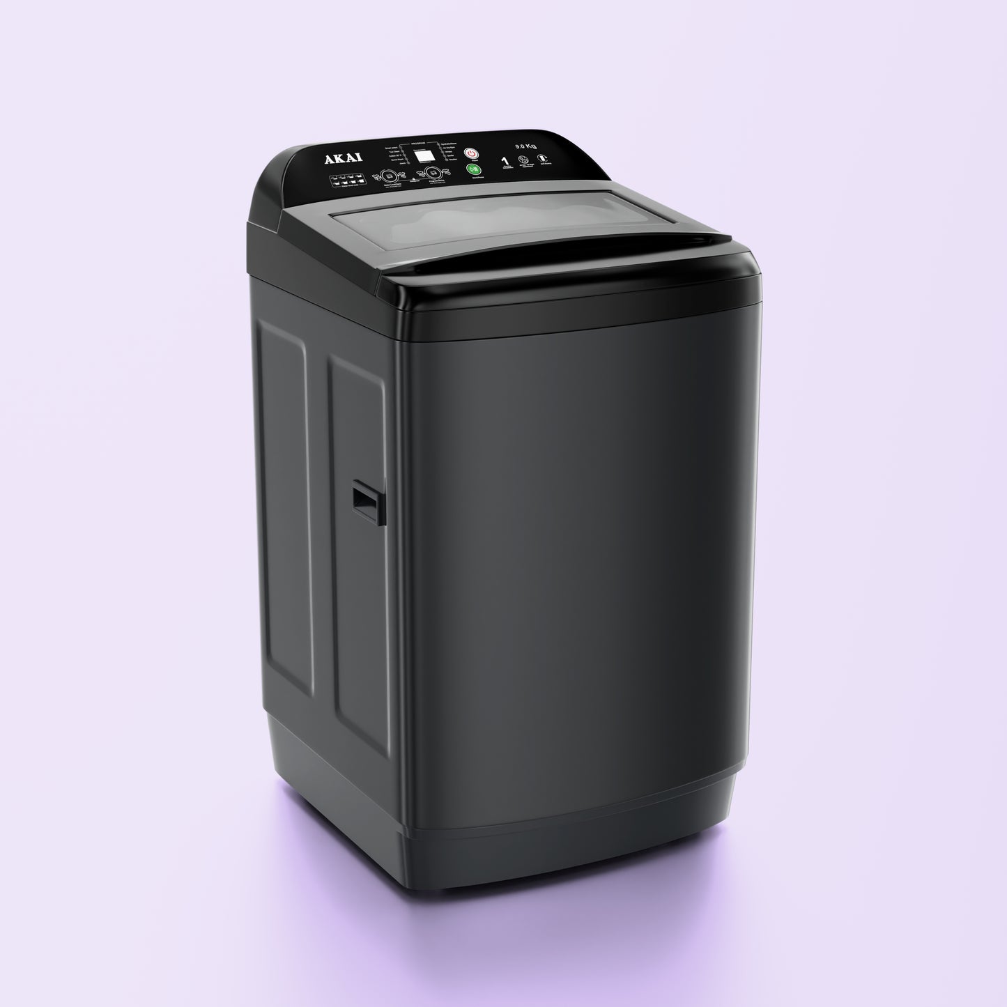 Akai 9Kg, 5 Star, Fully Automatic Top Load Washing Machine, Glass Lid, Mid Black, AFT-80DBHG
