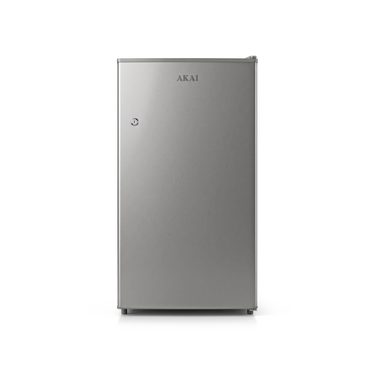 Akai 100L, 1 Star, Single Door Direct Cool Refrigerator (Hairline Grey Sliver) (AKDD1002-PHLG)