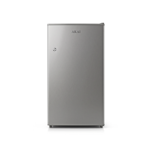 Akai 100L, 1 Star, Single Door Direct Cool Refrigerator (Hairline Grey Sliver) (AKDD1002-PHLG)