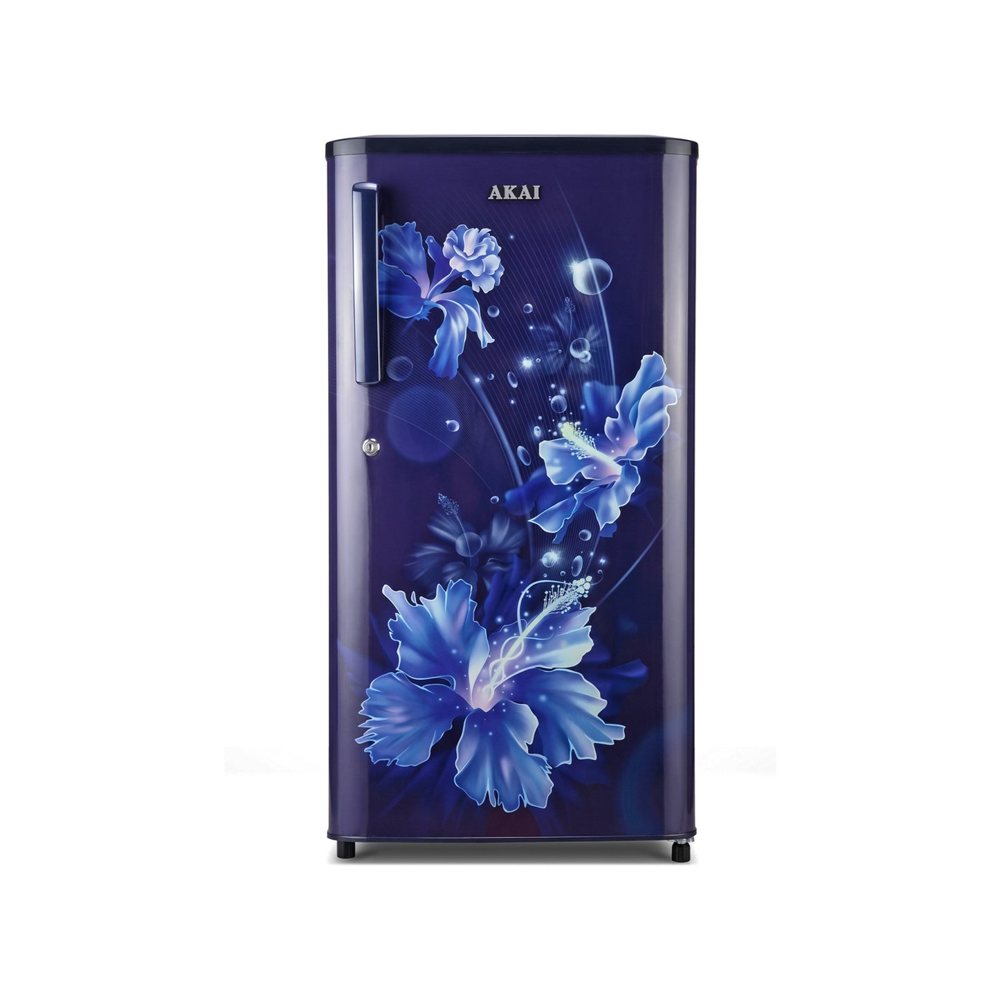 Akai 170L, 1 Star, Single Door Direct Cool Refrigerator (One Point Flower Blue) (AKDD1701-PPFB)