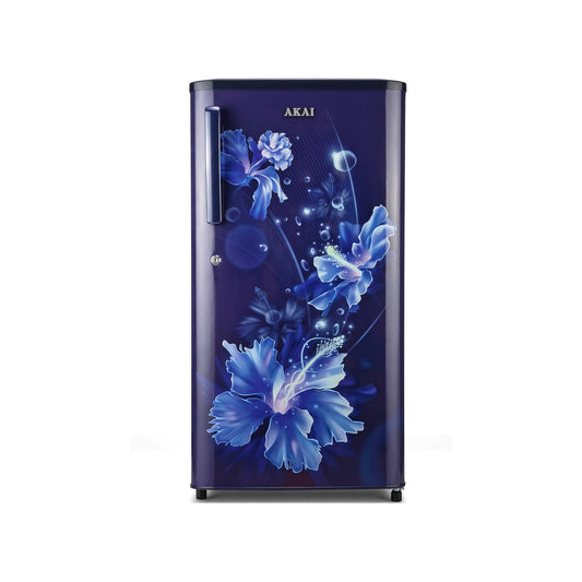 Akai 170L, 1 Star, Single Door Direct Cool Refrigerator (One Point Flower Blue) (AKDD1701-PPFB)