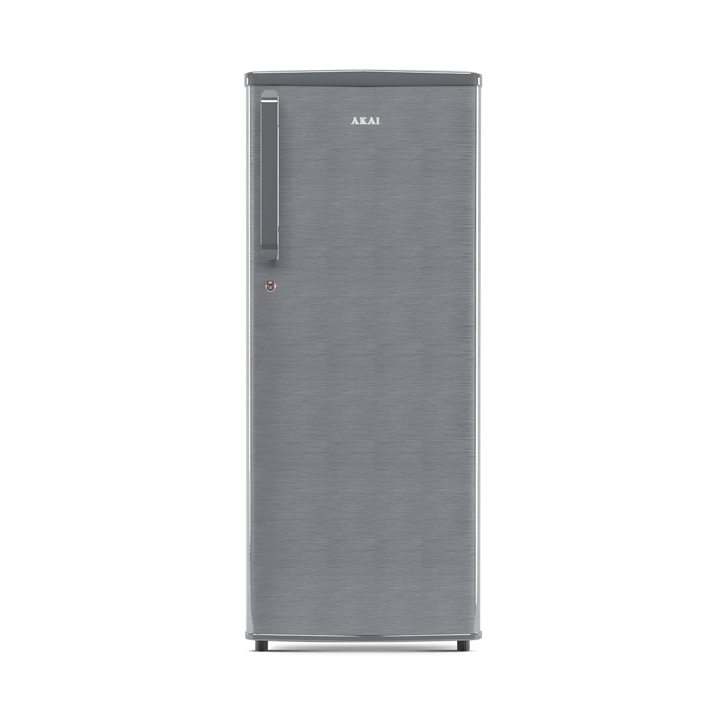 Akai 230L, 1 Star, Single Door Direct Cool Refrigerator (Hairline Grey Sliver) (AKDD2502-PHLG)