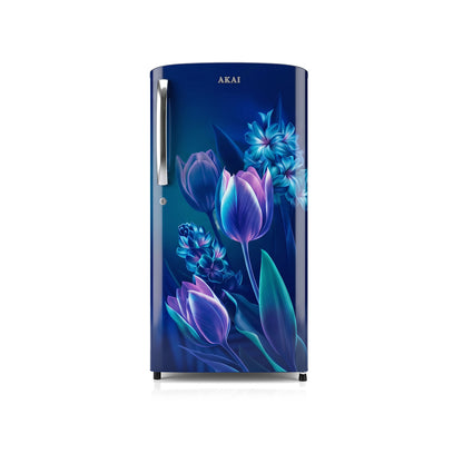 Akai 180L, 1 Star, Single Door Direct Cool Refrigerator (Point Flower Blue) (AKDE1801-CPFB)