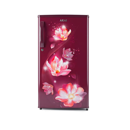 Akai 180L, 1 Star, Single Door Direct Cool Refrigerator (Point Flower Wine) (AKDE1801-NPFW)