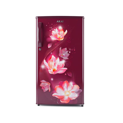 Akai 186L, 1 Star, Single Door Direct Cool Refrigerator (Point Flower Wine) (AKDE1901-NPFW)