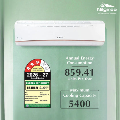Akai Nilgiree 1.5 Ton 3-Star Inverter AC, Flexi Mode 9-in-1, (Cools at 55°C degrees, 100% Copper, AKSI-183EPQA, 2026 Model)