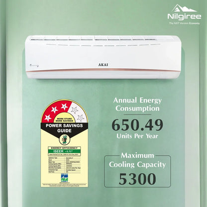Akai Nilgiree 1.5 Ton 5-Star Inverter AC, Flexi Mode 9-in-1,(Cools at 55°C degrees, 100% Copper, AKSI-185EPQA, 2026 Model)