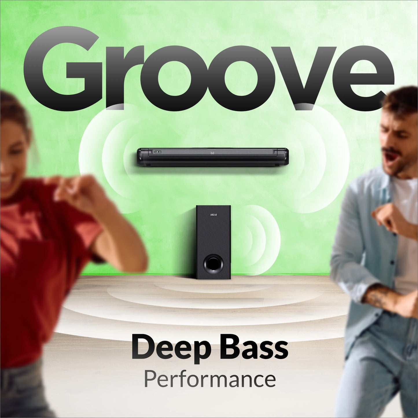 AKAI SB-100 2.1 Channel Soundbar Speaker with Wired Subwoofer |100W RMS |5.25'' Subwoofer | High Bass Performance |LED Display | Class D Amplifier