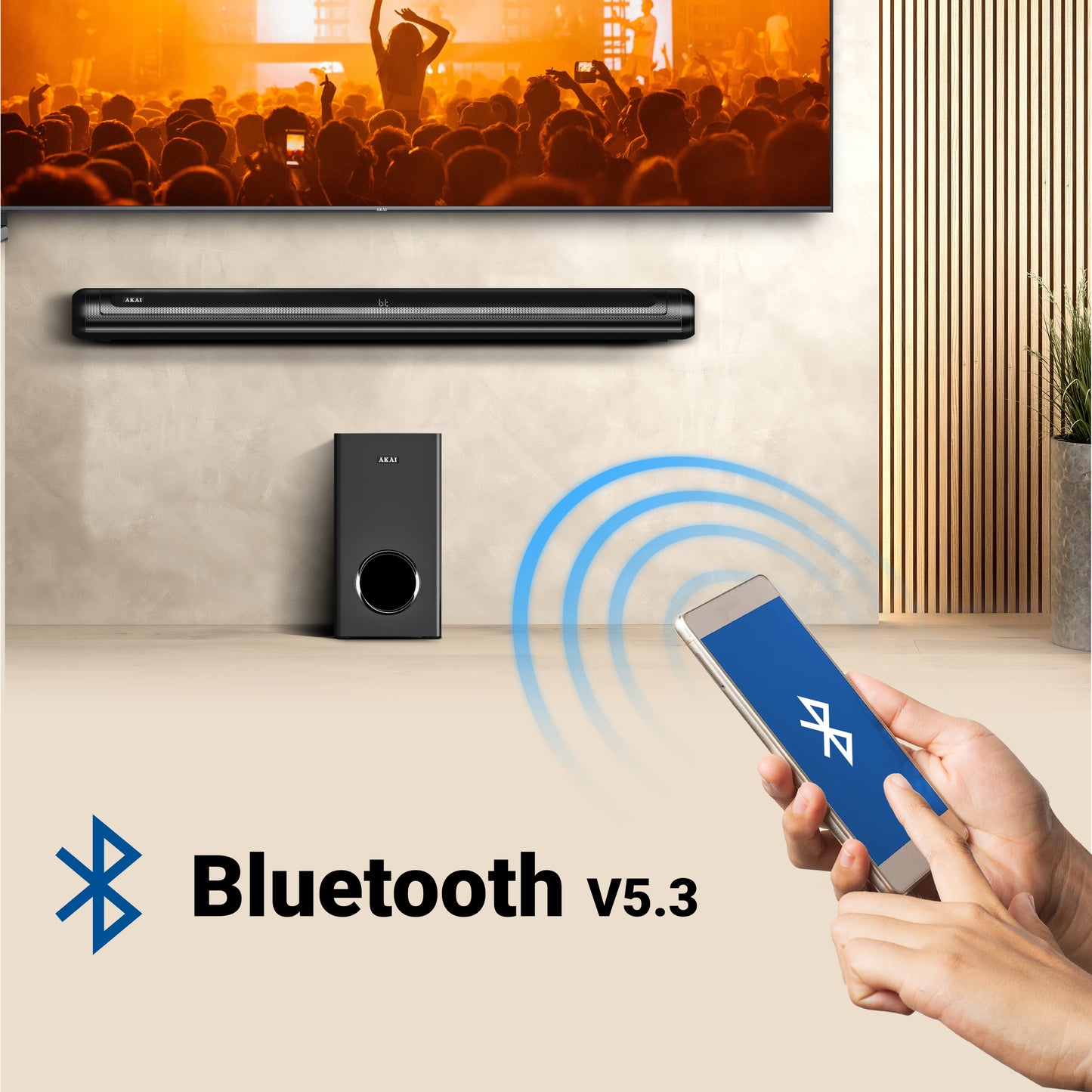 AKAI Soundbar Home Theatre 160W with Remote - 1 Year Warranty | 2.1 Channel Sound Bar with 6.5" Sub-Woofer | HDMI ARC, V5.3 Bluetooth, USB, Aux Input | Supports TV, PC & Smartphone (SB-160/SigmaX-160)