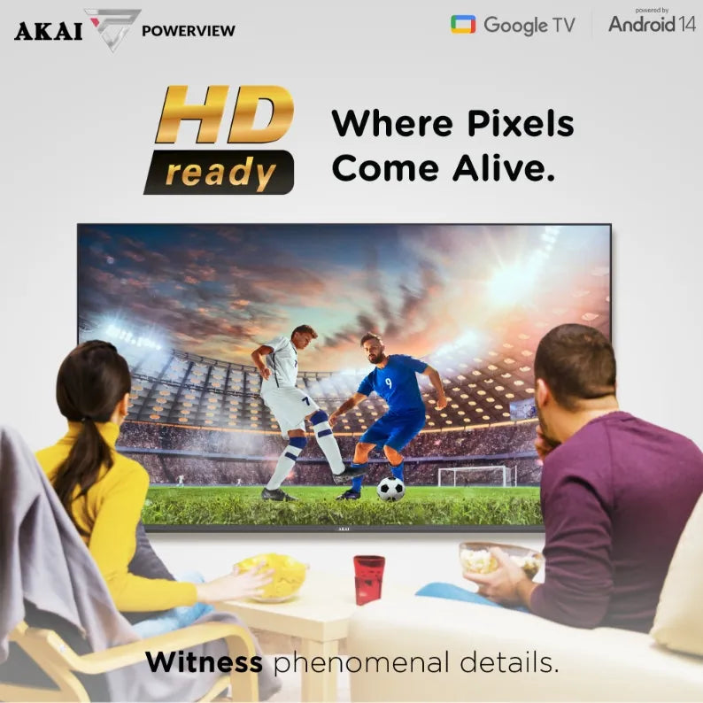 AKAI 80cm (32 Inch) HD Smart Google LED TV |Android 14 | Power View