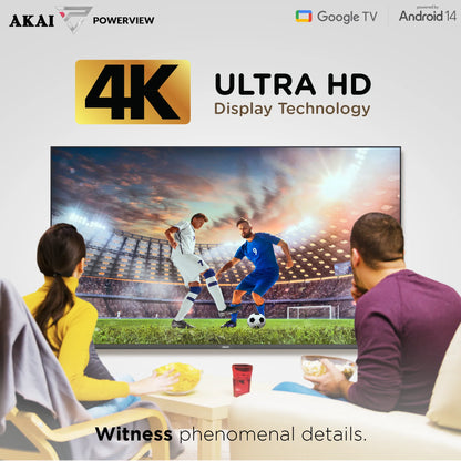 AKAI 190cm (75 Inch) 4K Ultra HD Smart Google QLED TV |Android 14 | Power View