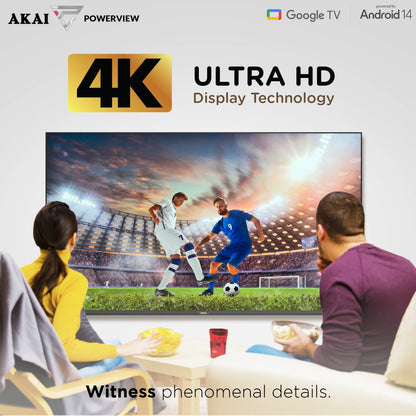 AKAI 165cm (65 inch) 4K Ultra HD Smart Google QLED TV |Android 14 | Power View