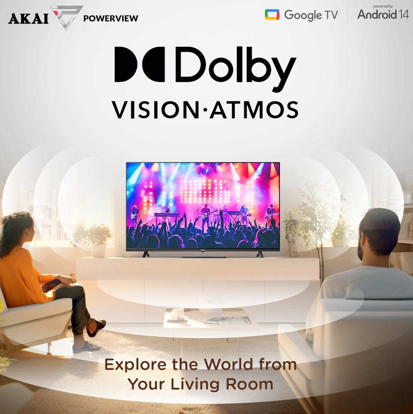 AKAI 190cm (75 Inch) 4K Ultra HD Smart Google QLED TV |Android 14 | Power View